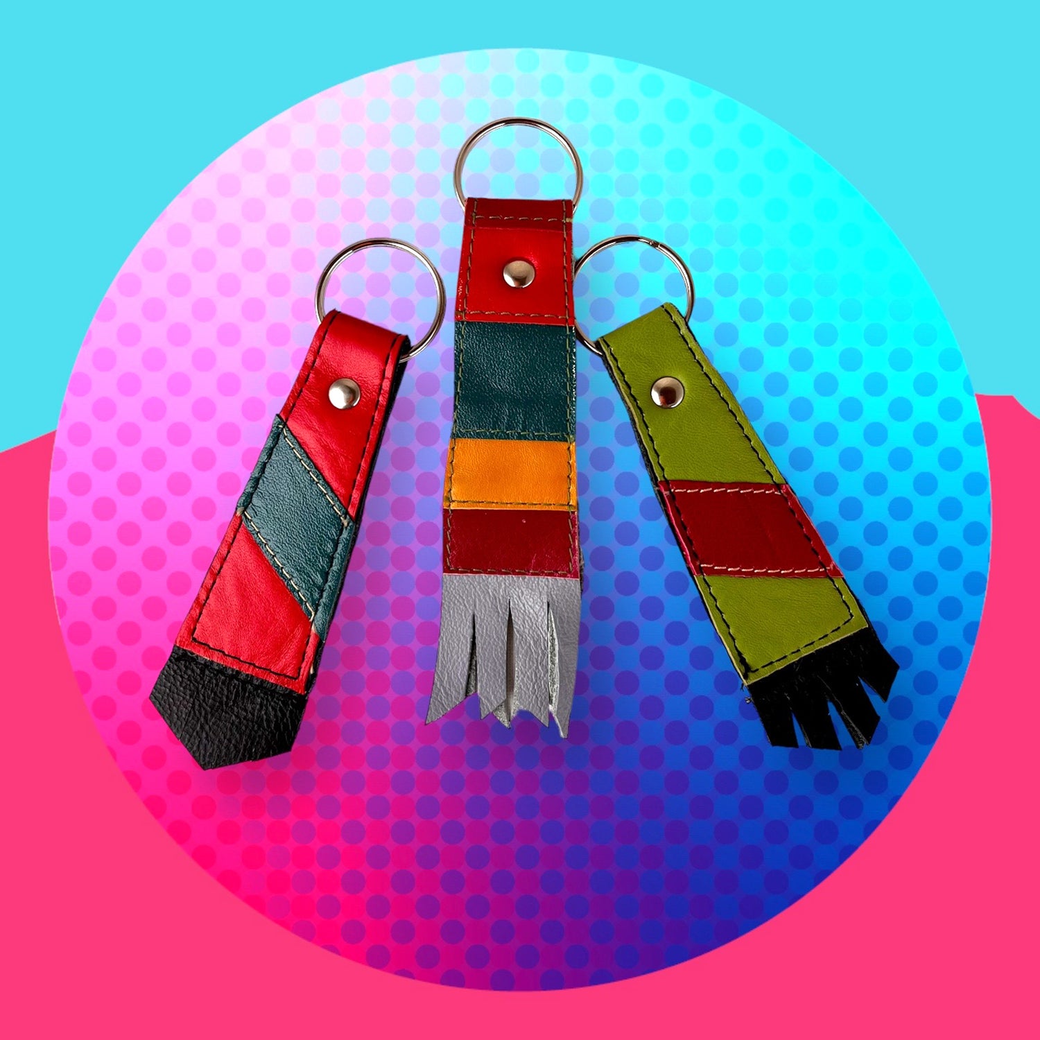 Sturdy Cowhide Key Fob Rings
