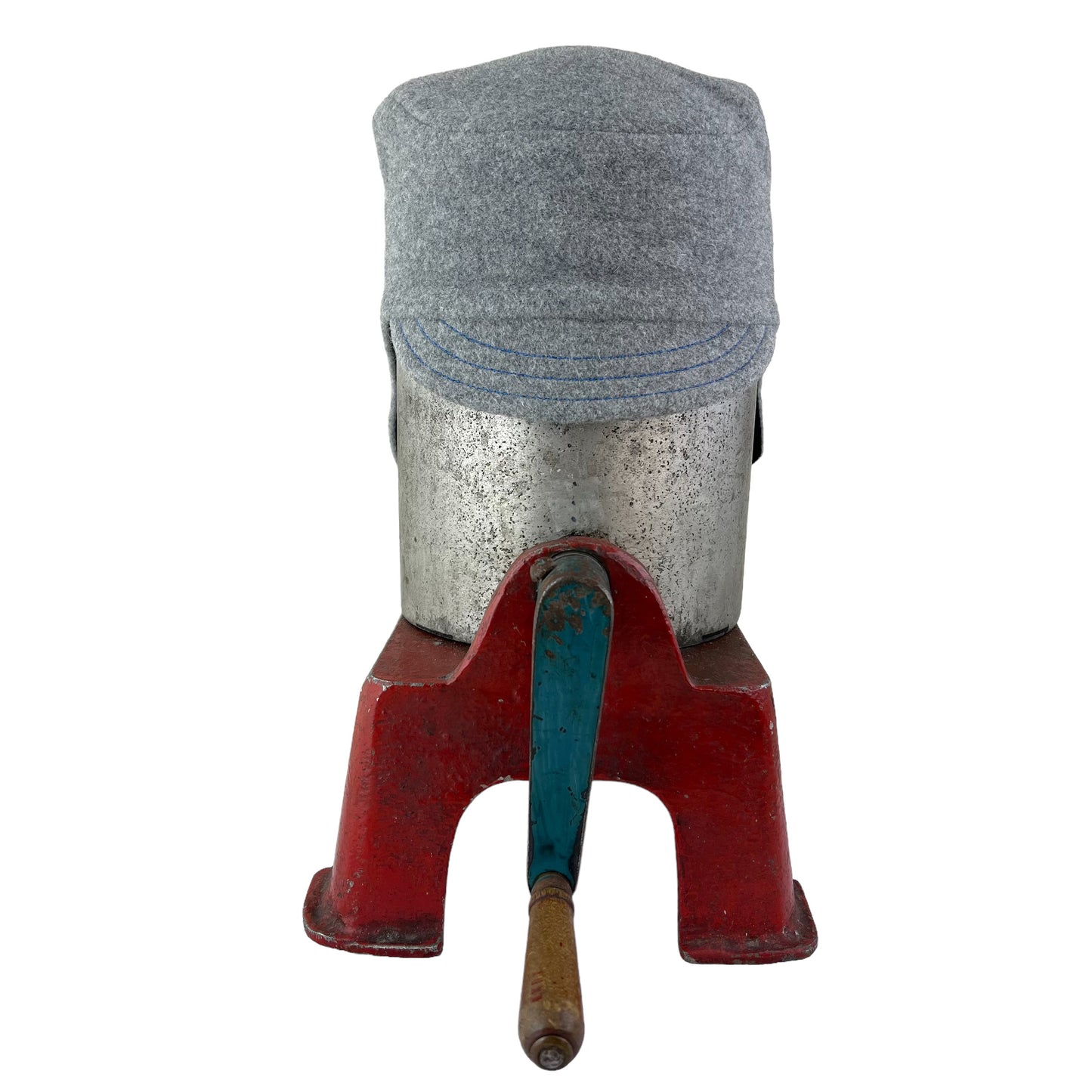 Grey Amelia Wool Ear Flap Helmet Hat - Medium