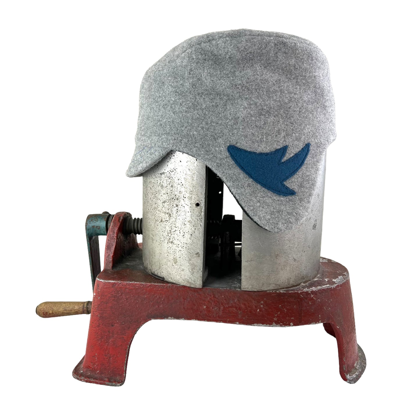 Grey Amelia Wool Ear Flap Helmet Hat - Medium