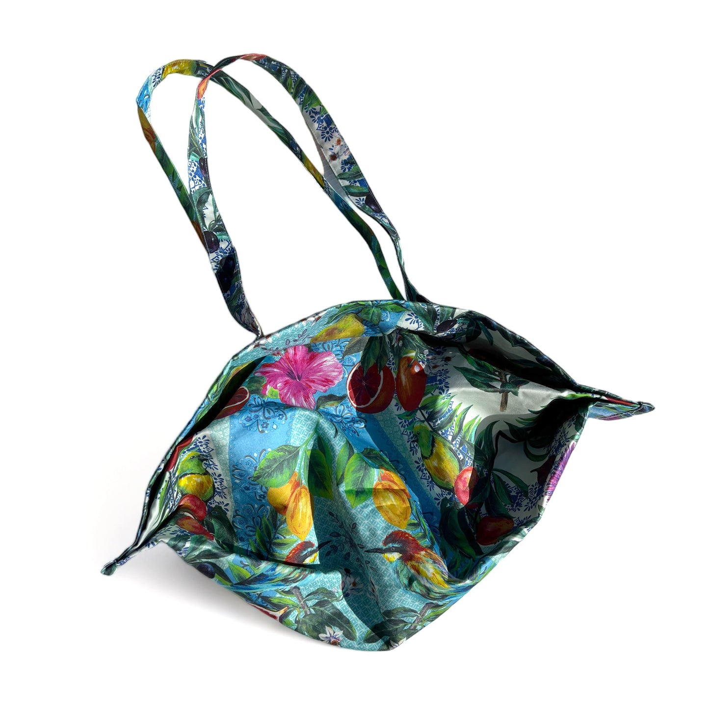 Blue Travel Shoulder Tote Bag Smoky Blue Coloured Zipper