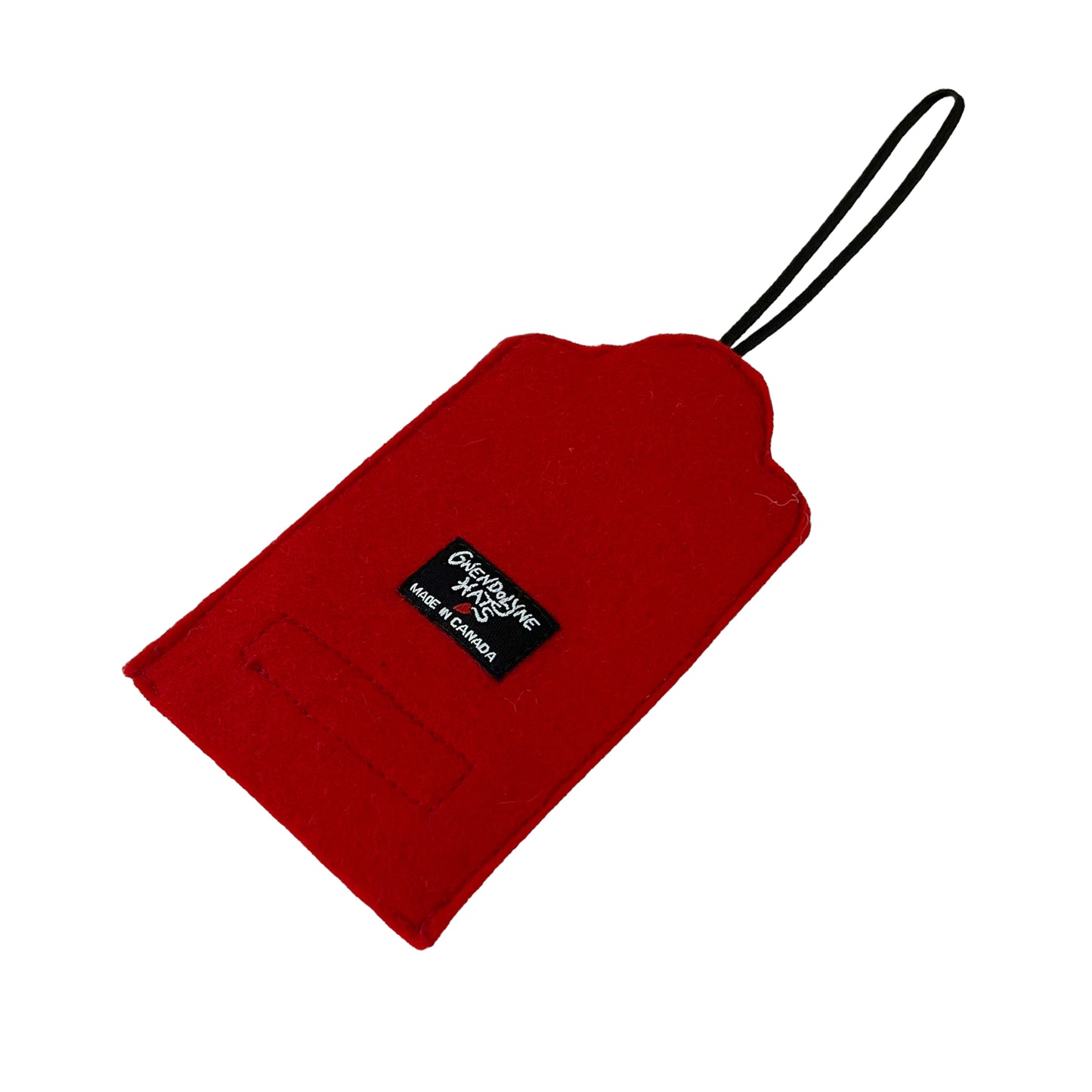 Red Felt Ornamental Hanging Frame - Black and White Man with Cat in Beard