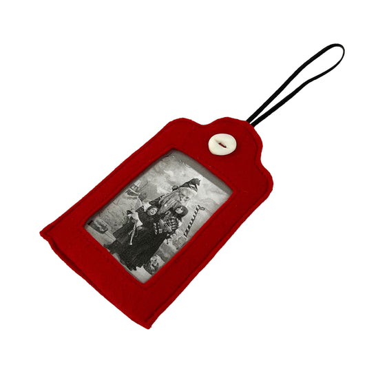Red Felt Ornamental Hanging Frame - Santa costume black and white