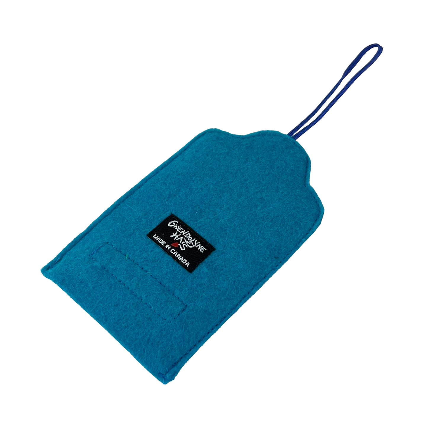 Aqua Blue Felt Ornamental Hanging Frame - Antique Enamel Button
