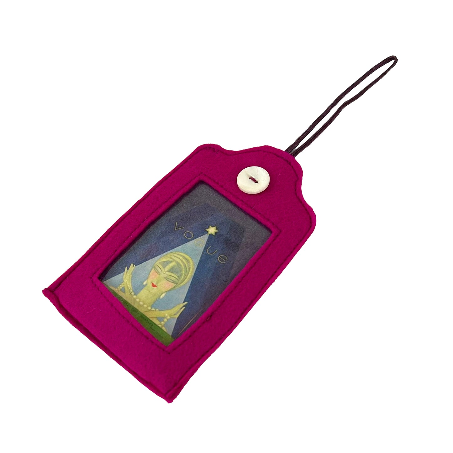 Fuchsia Pink Felt Ornamental Hanging Frame  - Deco Vogue Magazine cover