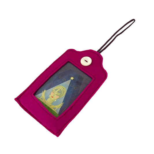 Fuchsia Pink Felt Ornamental Hanging Frame  - Deco Vogue Magazine cover