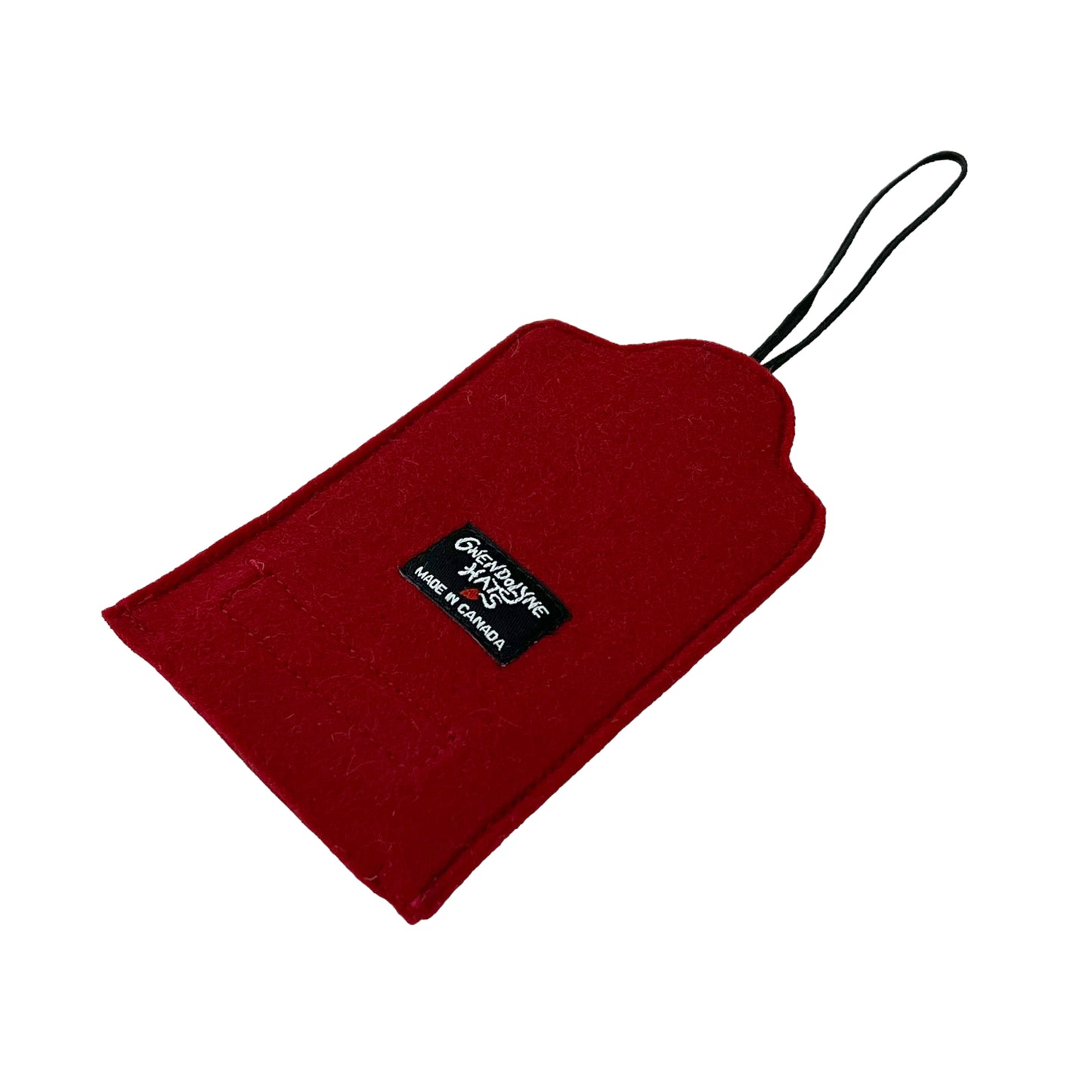 Dark Red Felt Ornamental Hanging Frame - Black and White Vintage Santa Costume