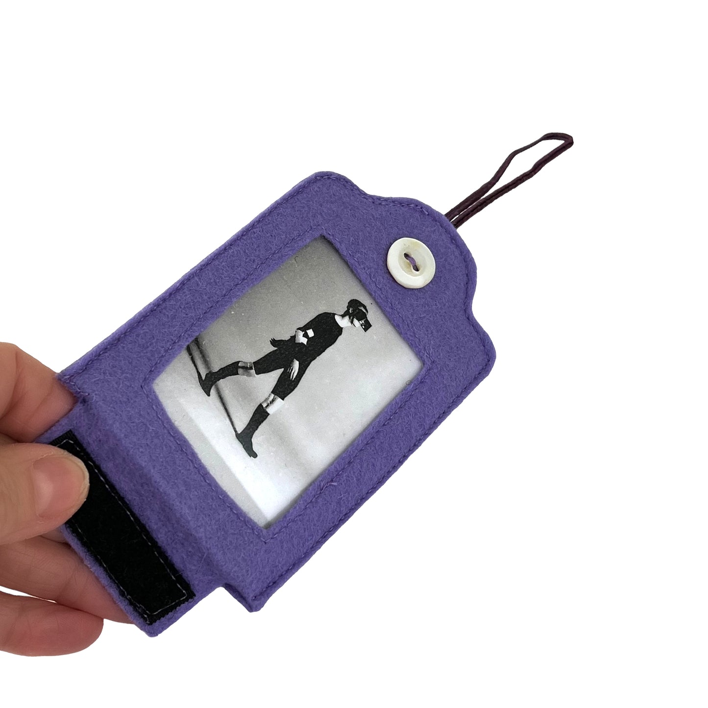 Lilac Felt Ornamental Hanging Frame - Walking Man with Blinders