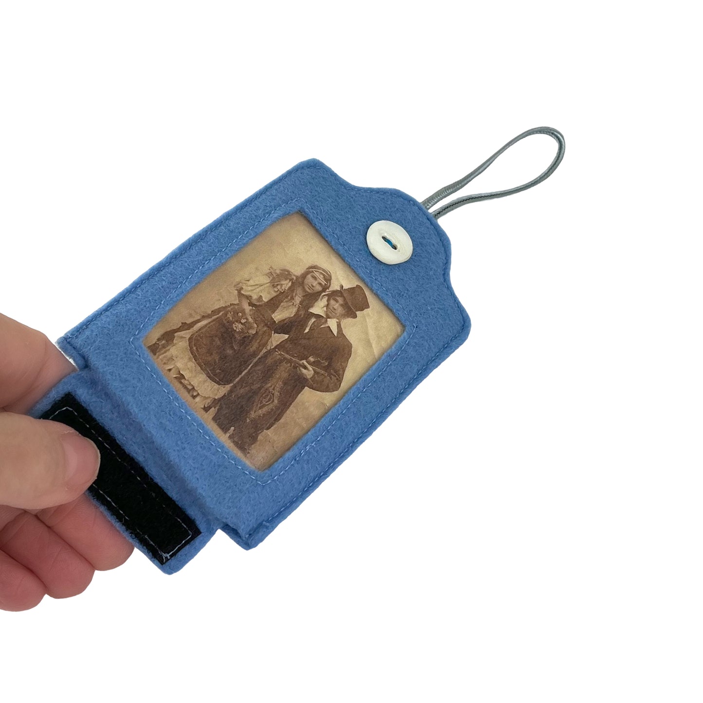 Blue Felt Ornamental Hanging Frame - Gypsy Couple Love