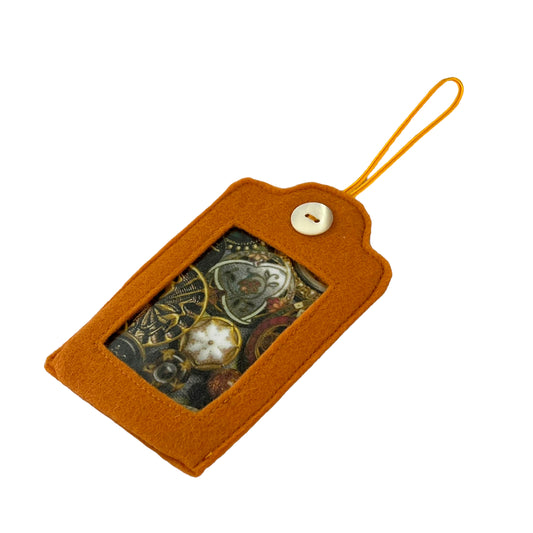 Gold Felt Ornamental Hanging Frame -  Antique Buttons