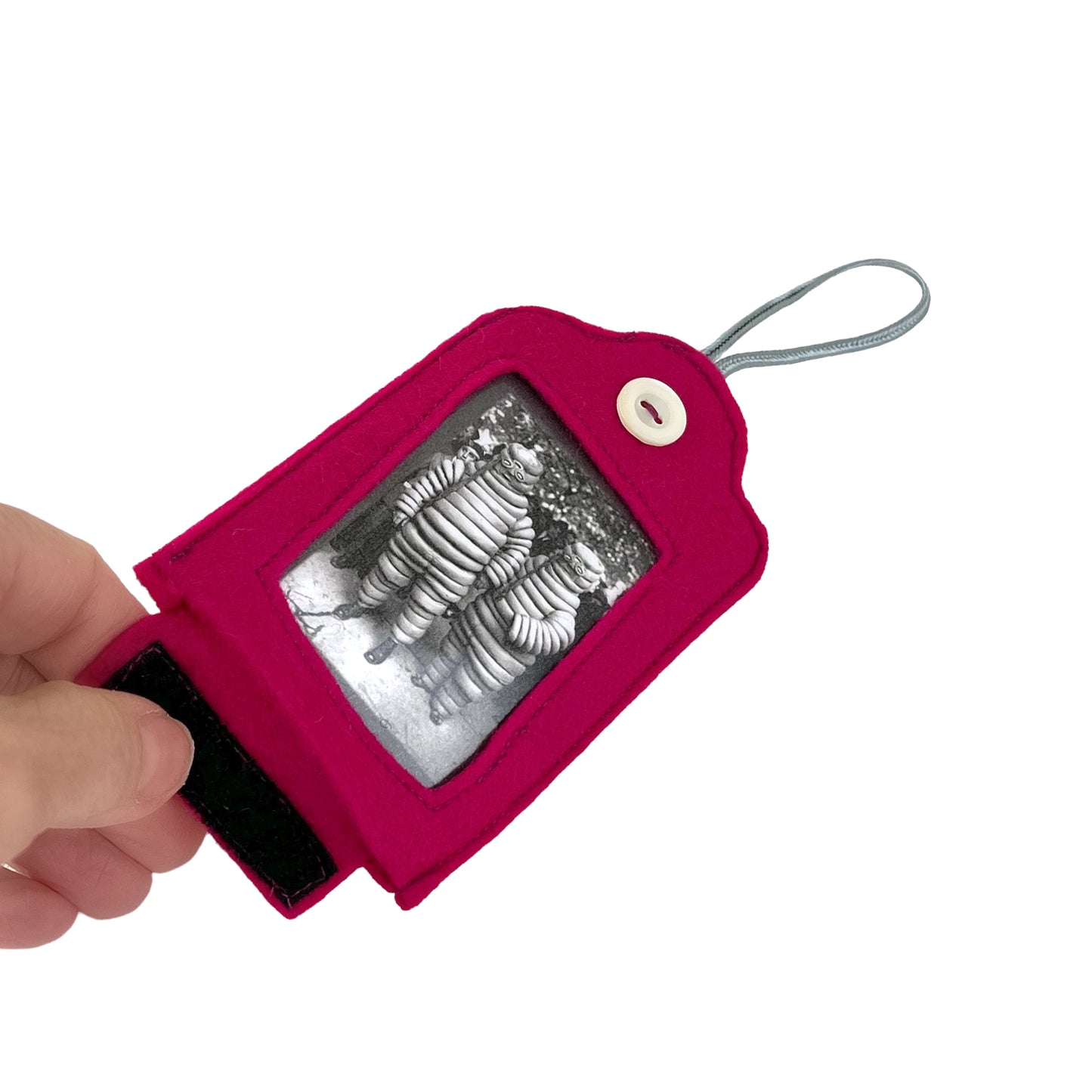 Fuchsia Pink Felt Ornamental Hanging Frame  - Michelin Star Tire Costume Couple