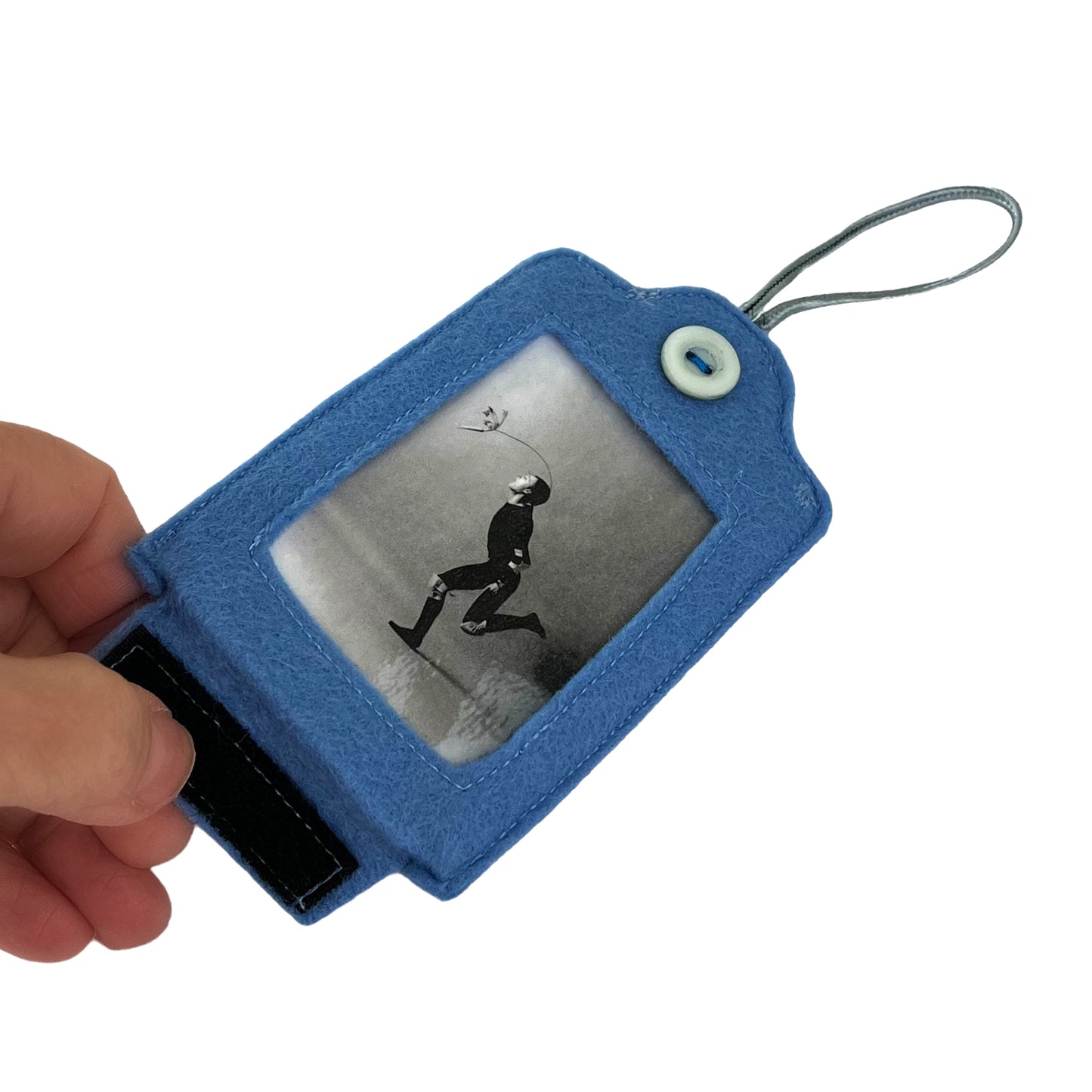 Blue Felt Ornamental Hanging Frame  - Man Chasing Carrot
