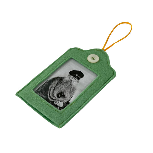 Mint Green Felt Ornamental Hanging Frame- Cat in Man's Beard
