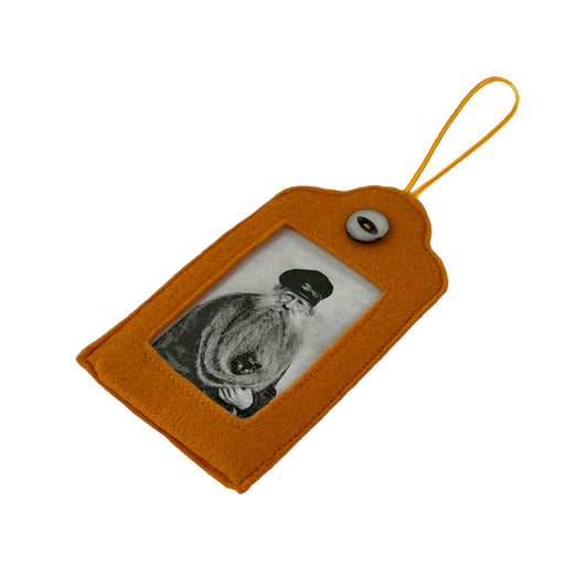 Gold Felt Ornamental Hanging  Frame - Cat in Man's Beard