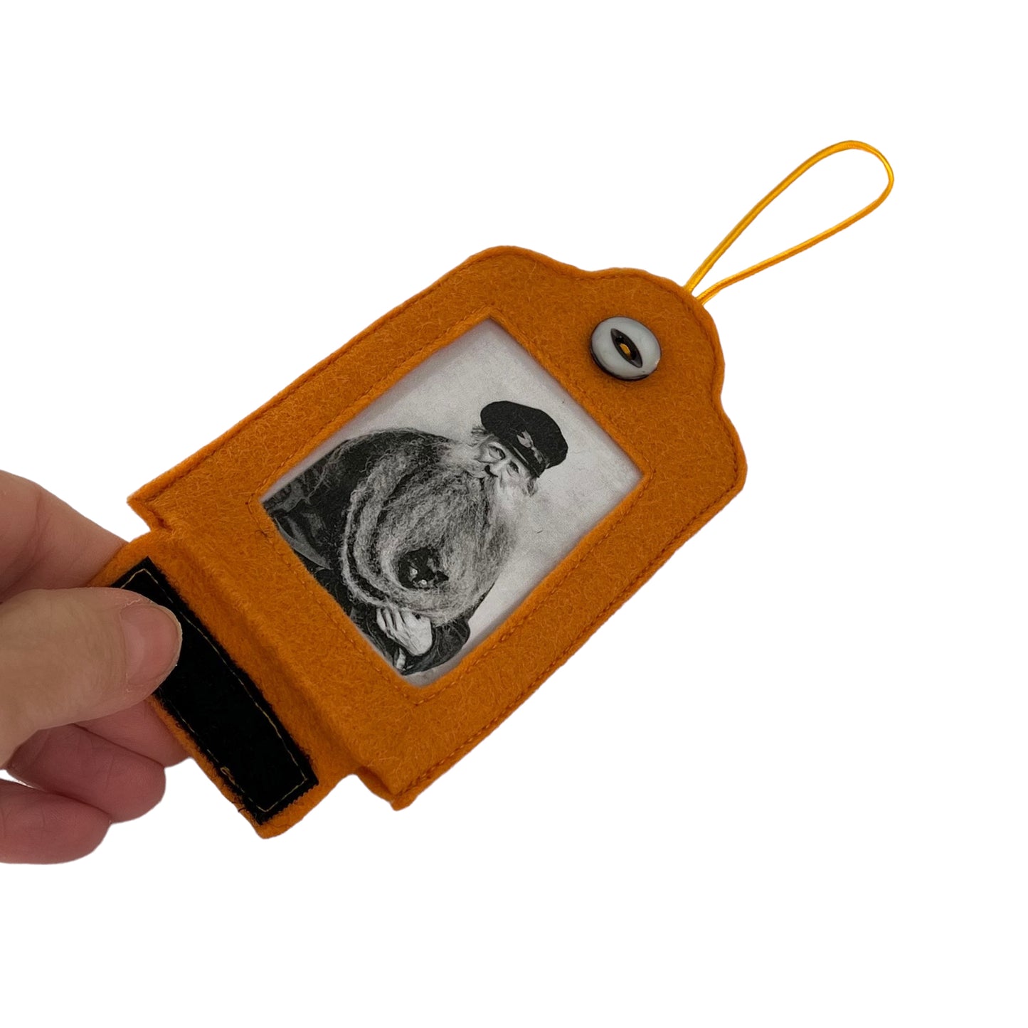 Gold Felt Ornamental Hanging  Frame - Cat in Man's Beard