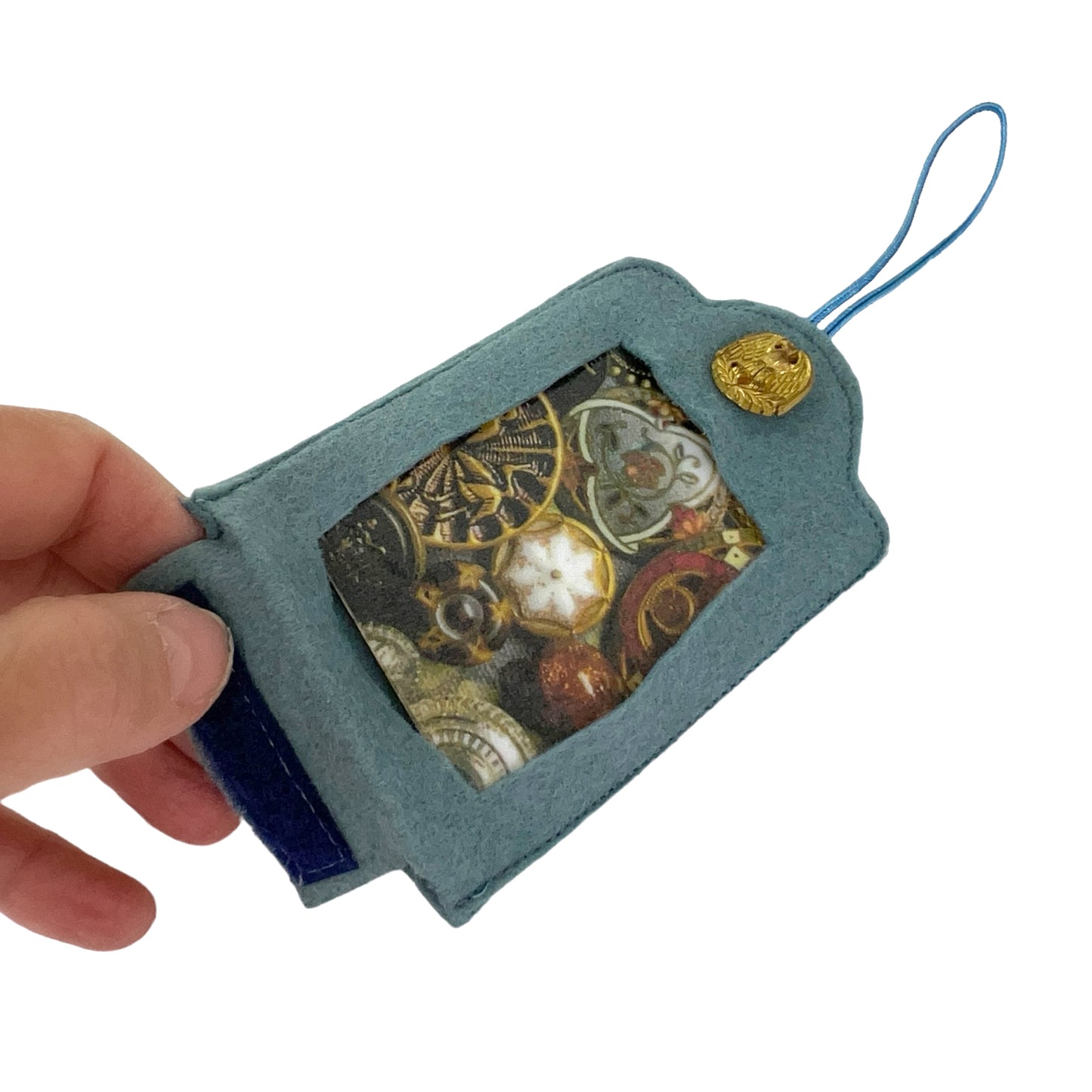 Grey Felt Ornamental Hanging Frame - Antique Buttons