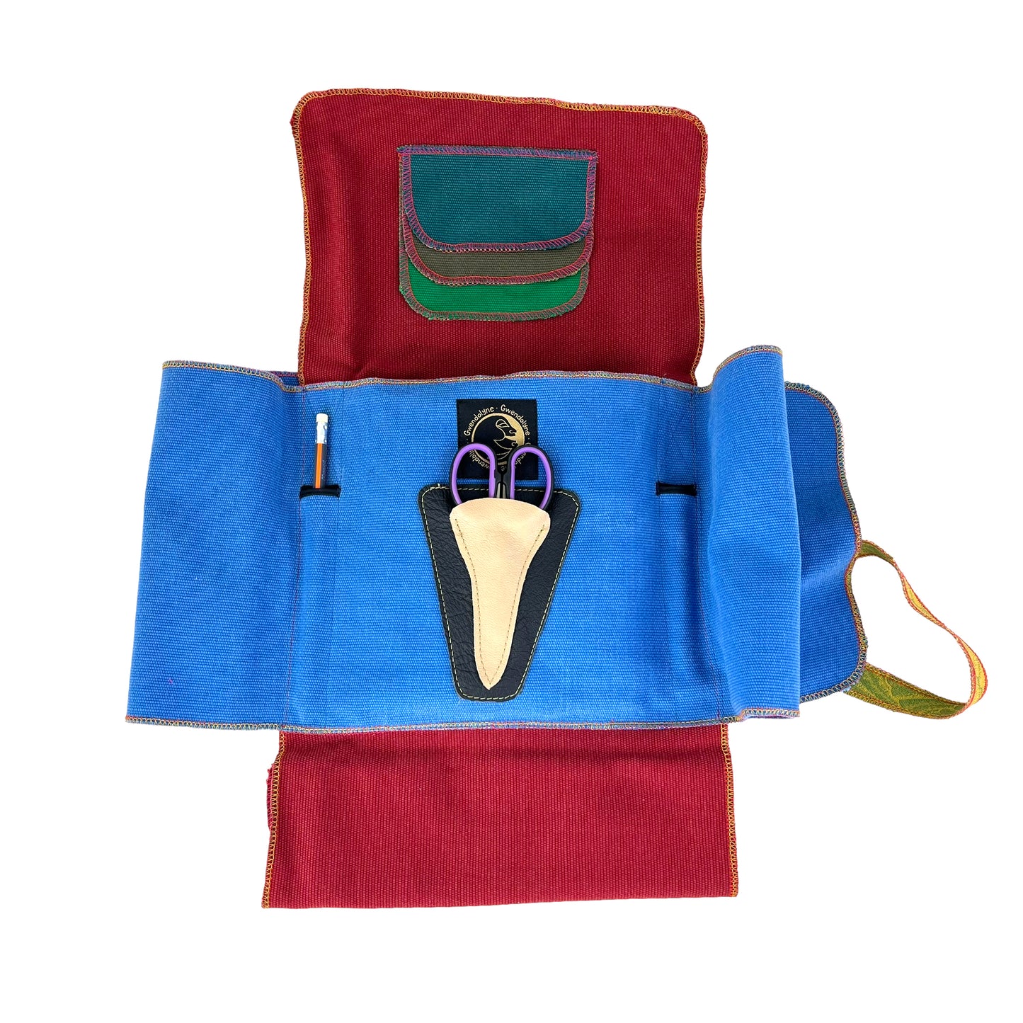 Embroidery Starter Kit Travel Pouch Royal Blue Red