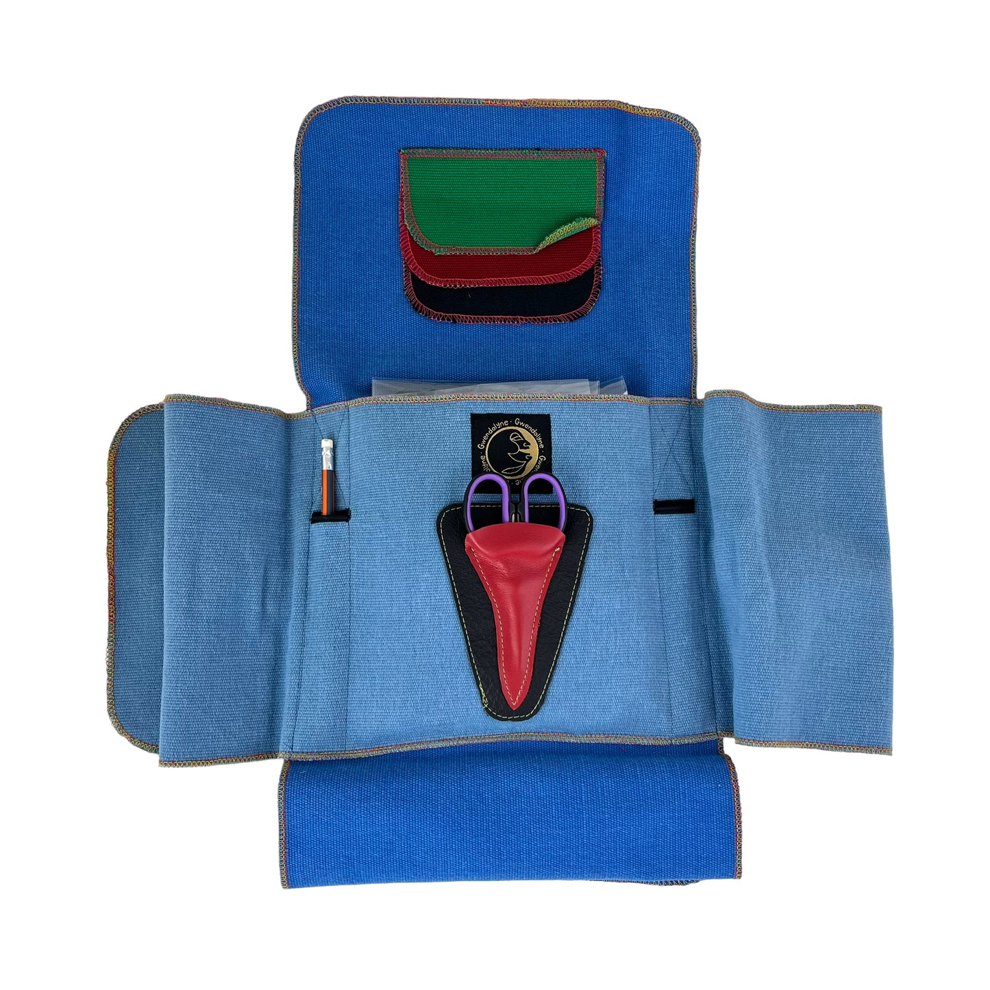 Embroidery Starter Kit Travel Pouch Royal and Light Blue