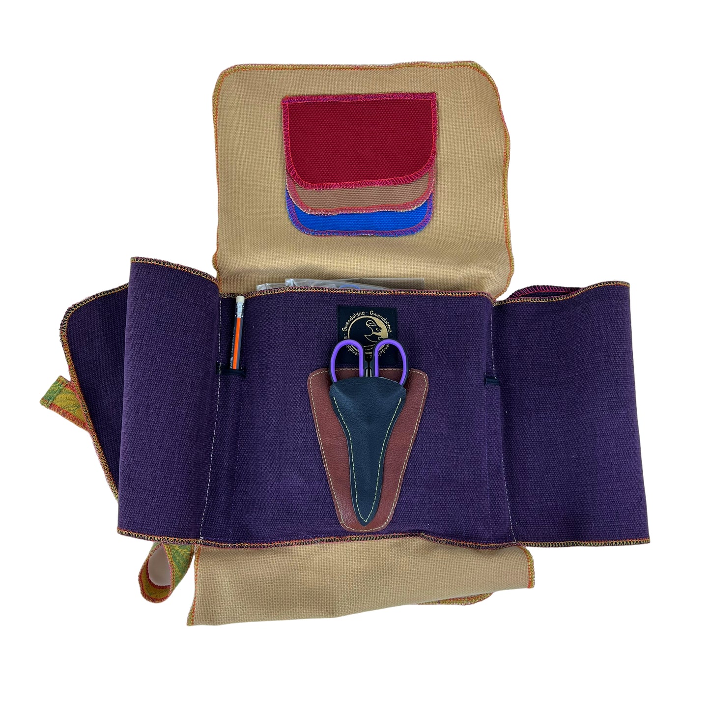 Embroidery Starter Kit Travel Pouch Royal Purple Gold