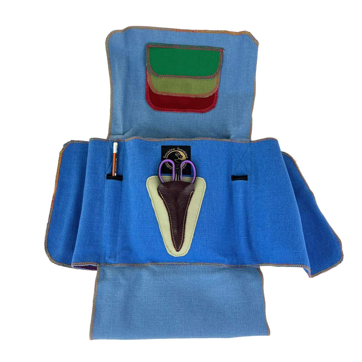 Embroidery Starter Kit Travel Pouch Light and Royal Blue