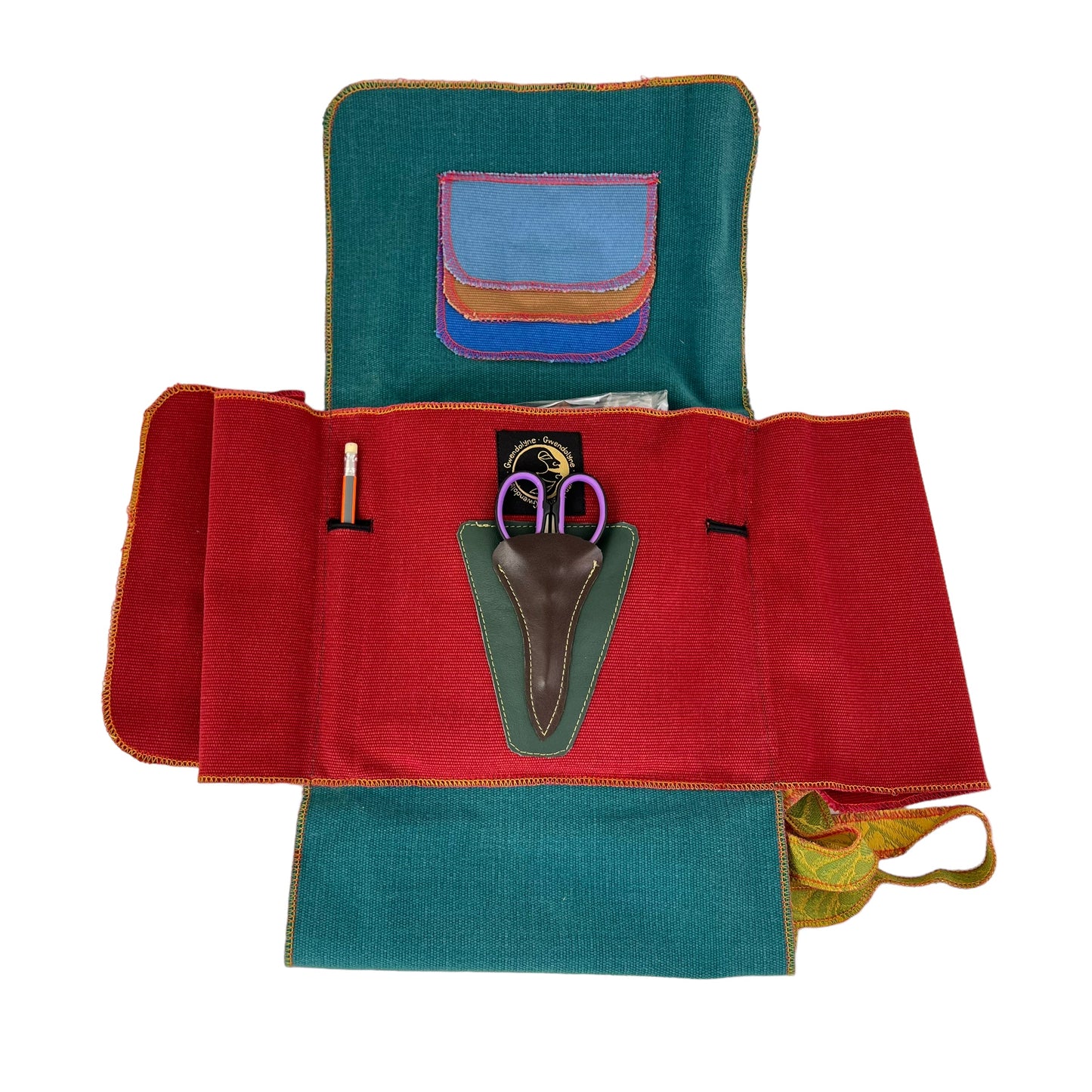 Embroidery Starter Kit Travel Pouch Royal Red Green
