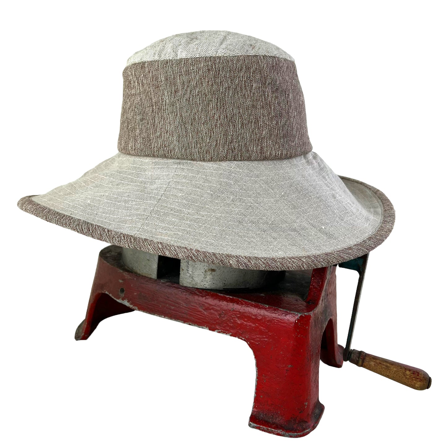 Ever Sun Clay and Natural Linen Wide Rim Summer Hat Large
