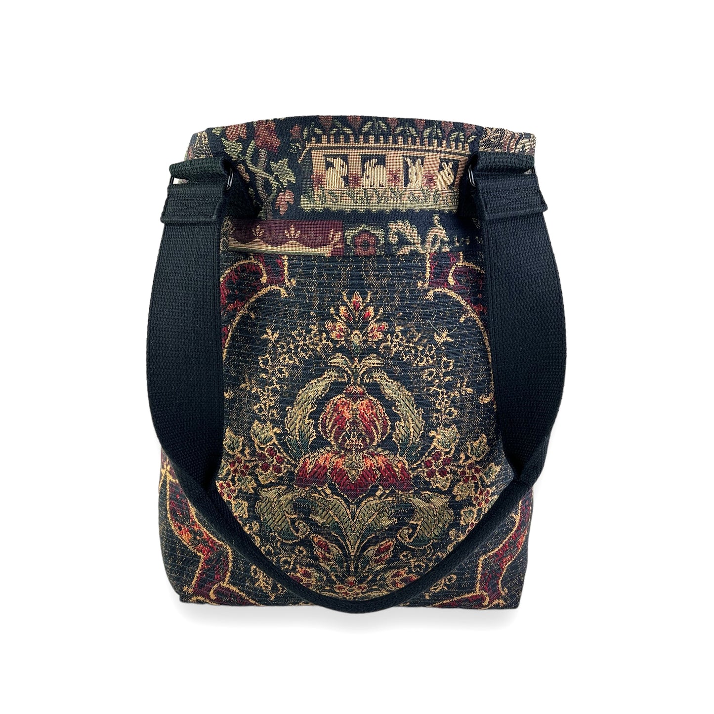 Fresh Tapestry Tote Bag Dark Green Black Tapestry Fabrics