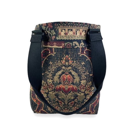 Fresh Tapestry Tote Bag Dark Green Black Tapestry Fabrics
