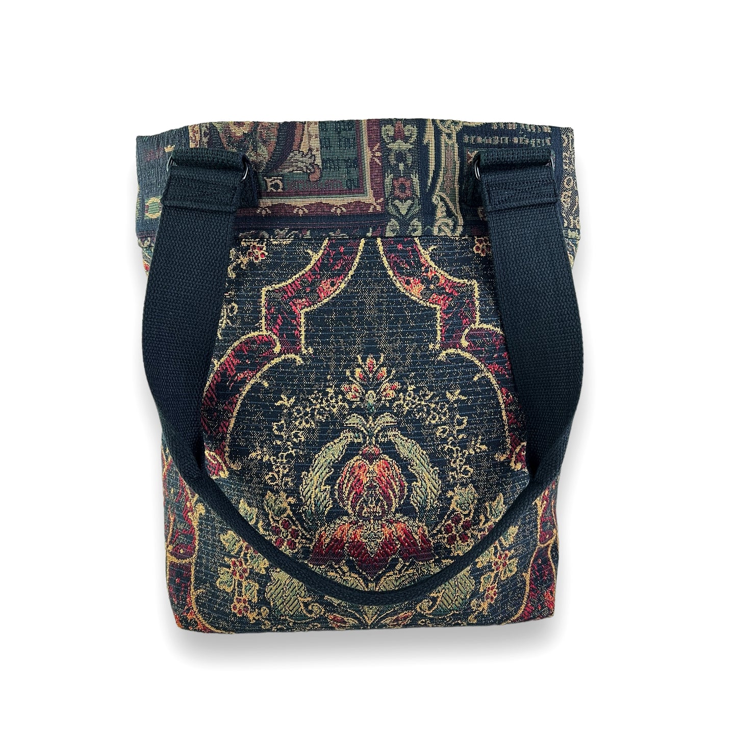 Fresh Tapestry Tote Bag Dark Green Black Tapestry Fabrics