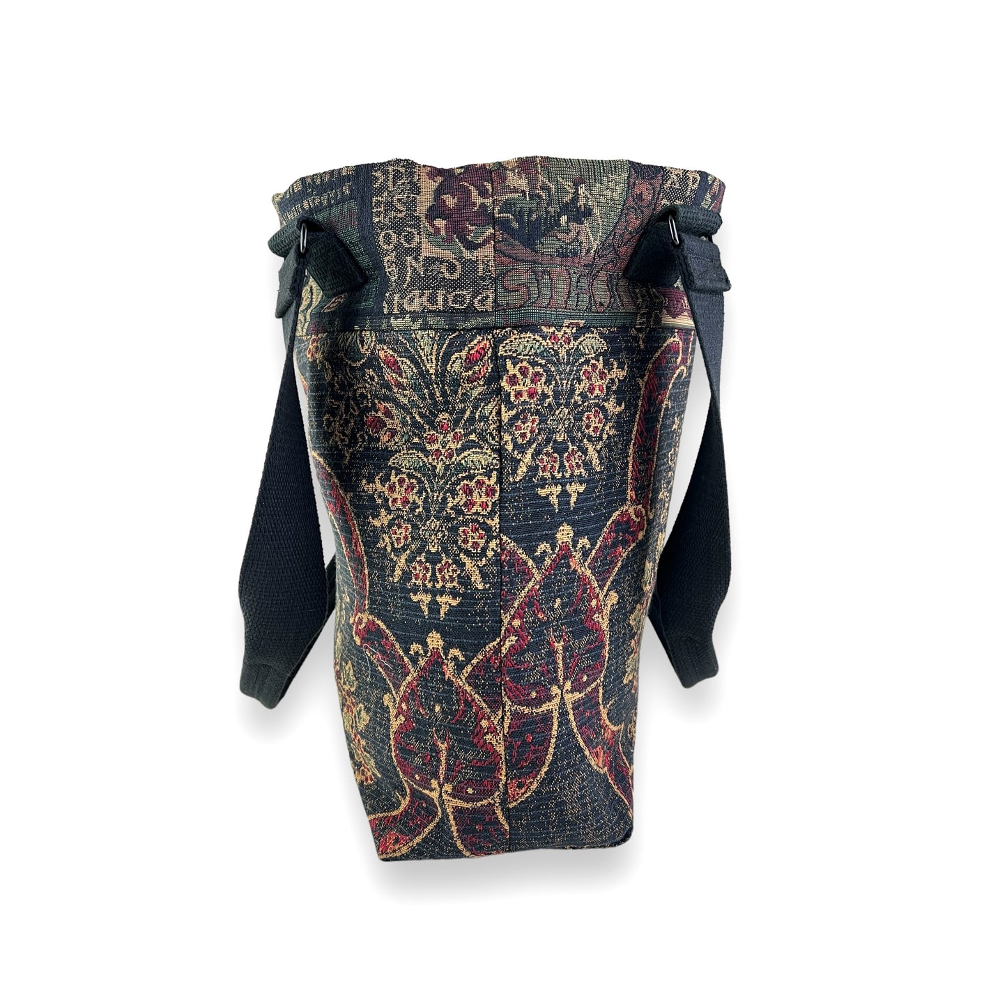 Fresh Tapestry Tote Bag Dark Green Black Tapestry Fabrics