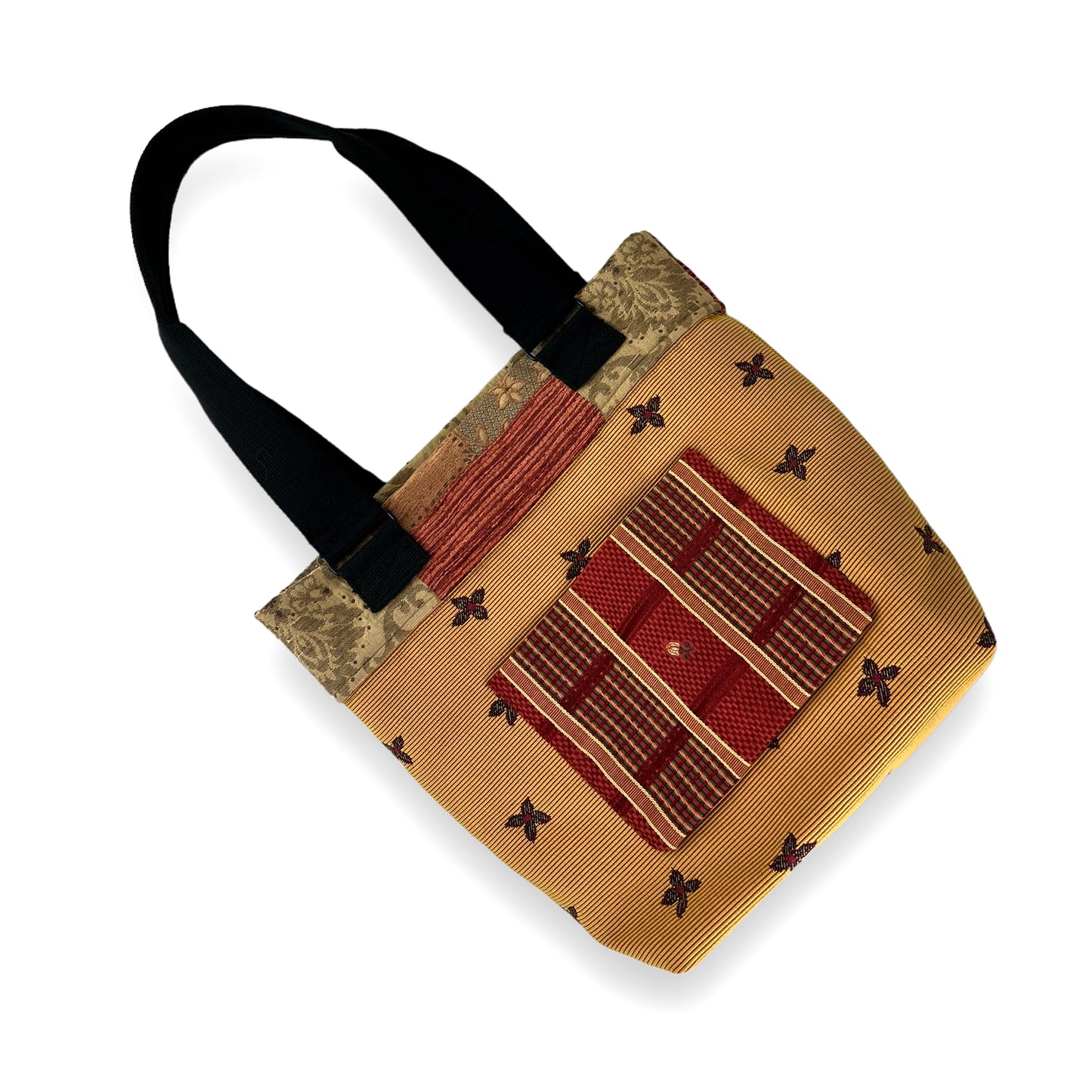 Fresh Tapestry Tote Bag Gold Red Tapestry Fabrics