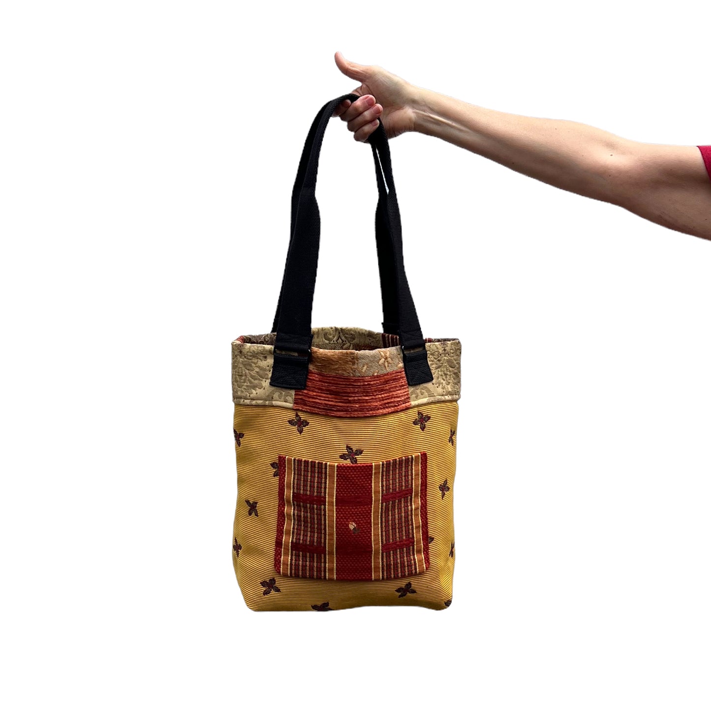 Fresh Tapestry Tote Bag Gold Red Tapestry Fabrics