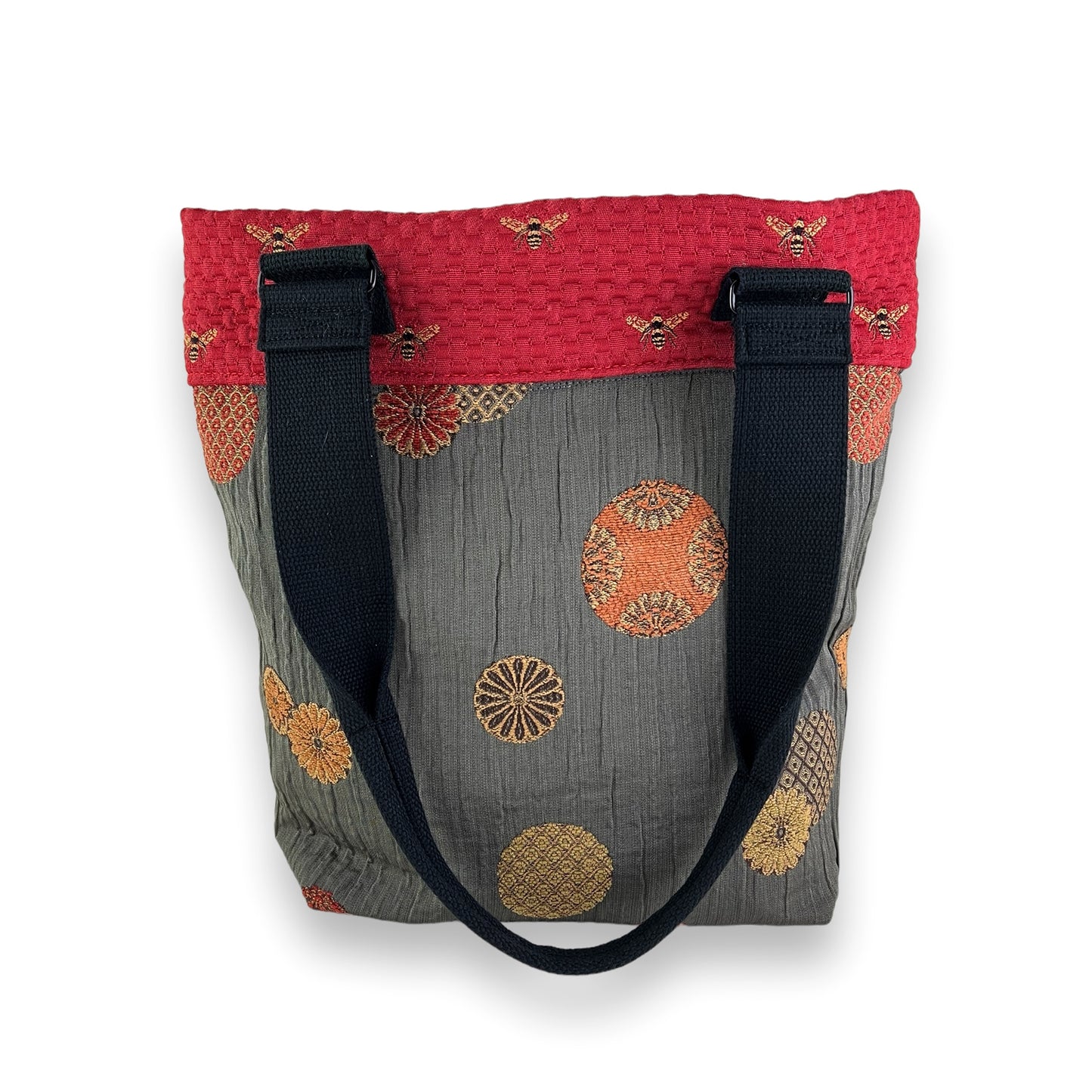 Fresh Tapestry Tote Bag Grey Red Bee Tapestry Fabrics