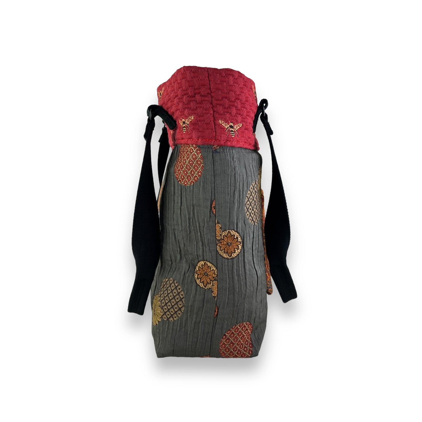 Fresh Tapestry Tote Bag Grey Red Bee Tapestry Fabrics