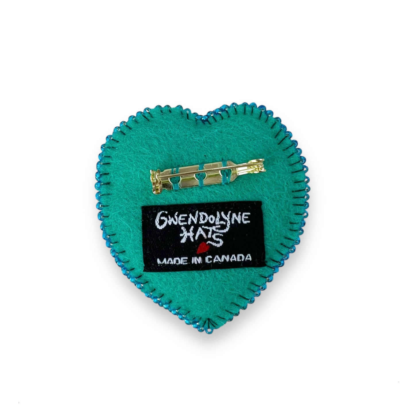 Sea foam Green and Blue Hand Felted Heart Brooch edition #10