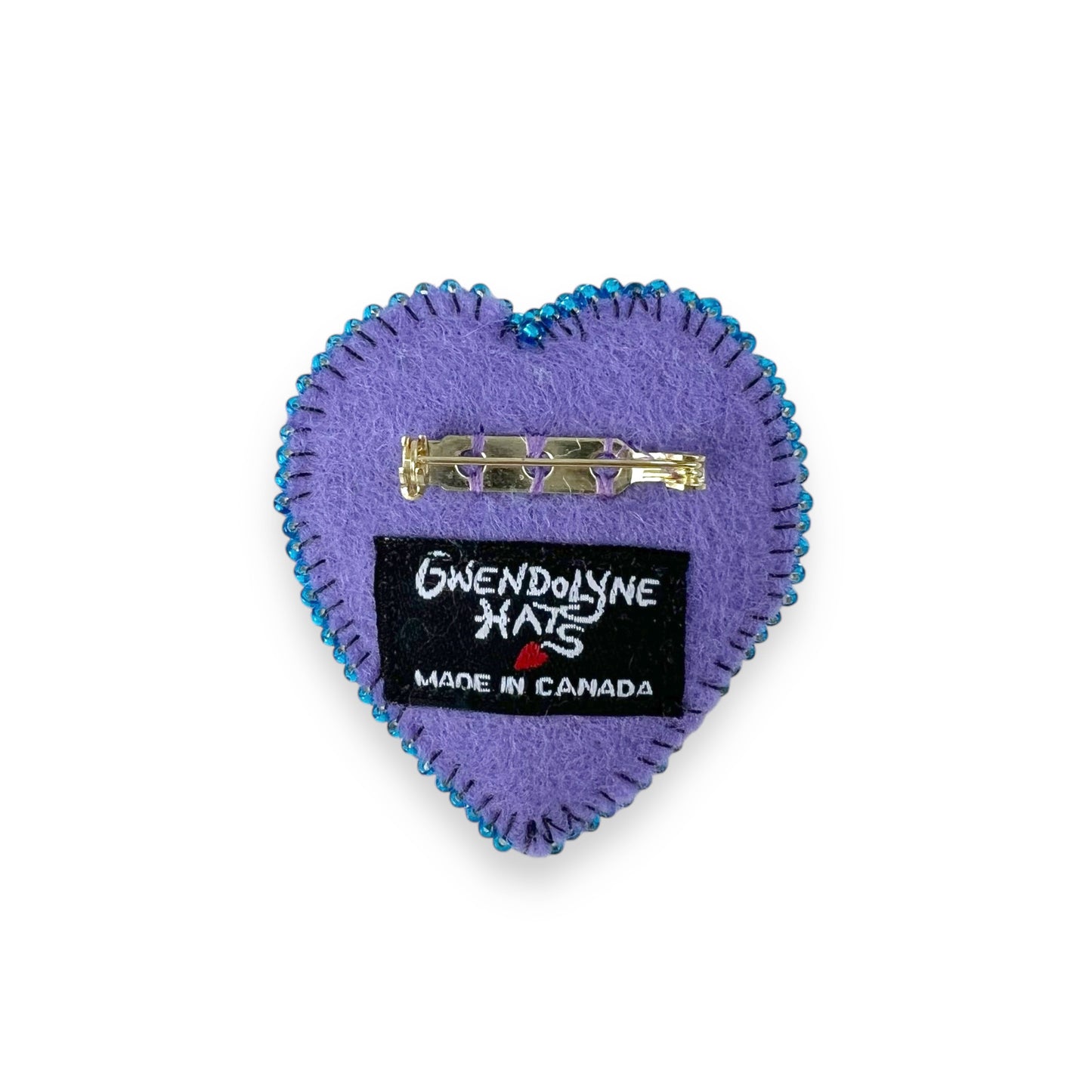 Blue Purple Hand Felted Heart Brooch edition #12