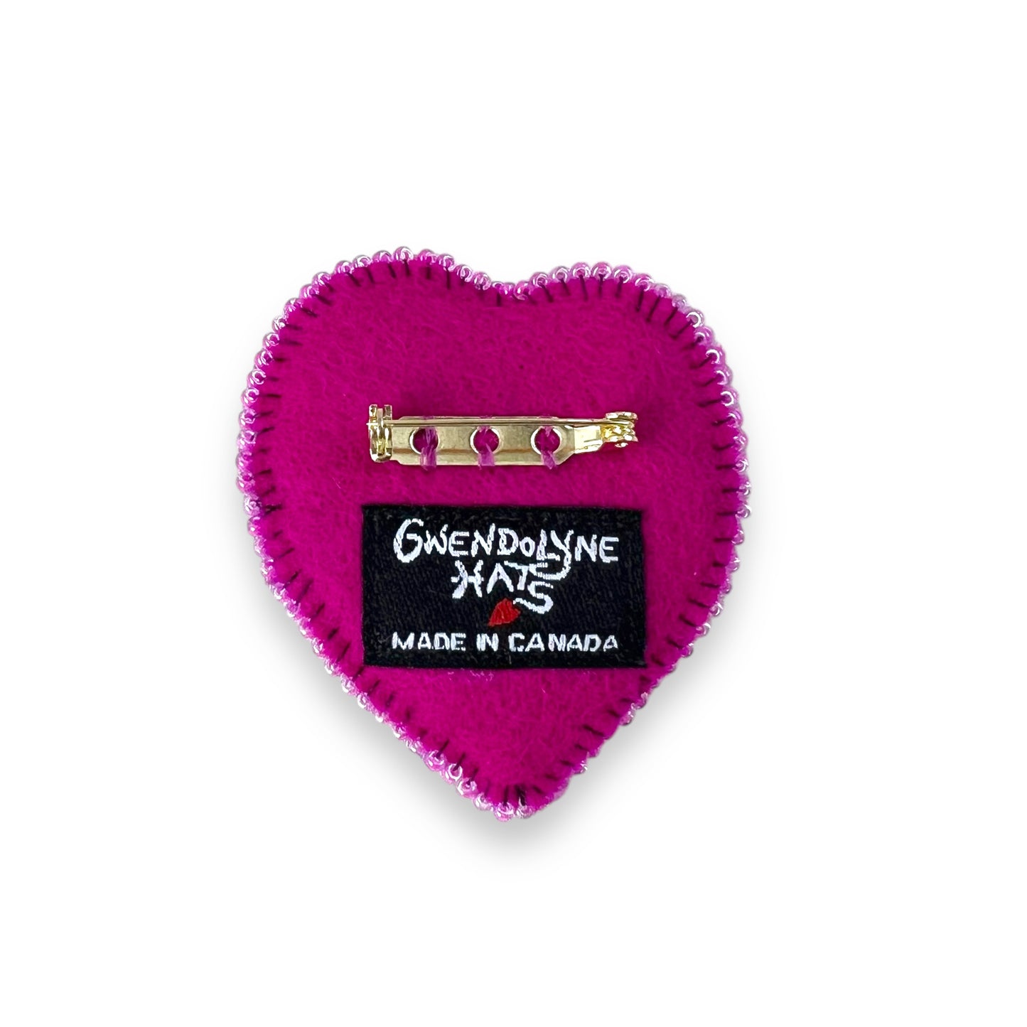 Pink Purple Hand Felted Heart Brooch edition #13