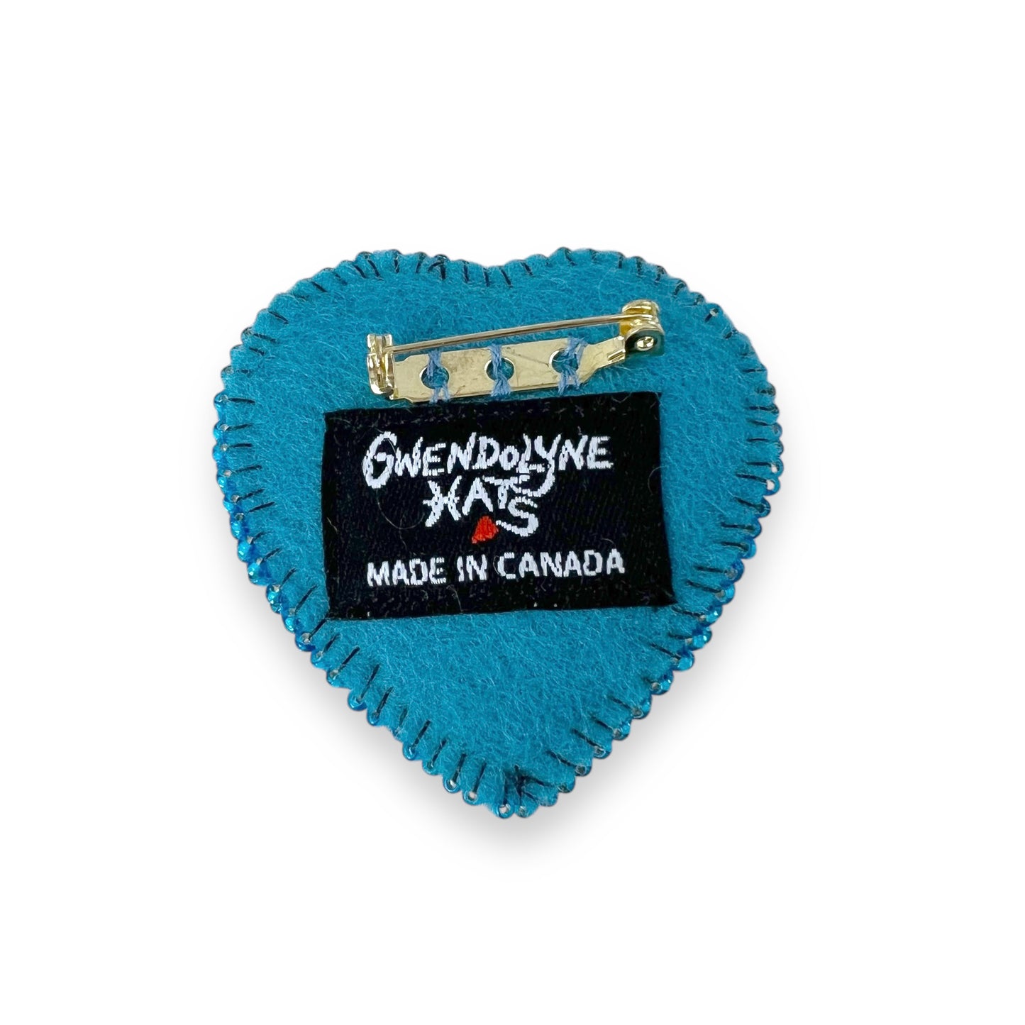 Blue Hand Felted Heart Brooch edition #18