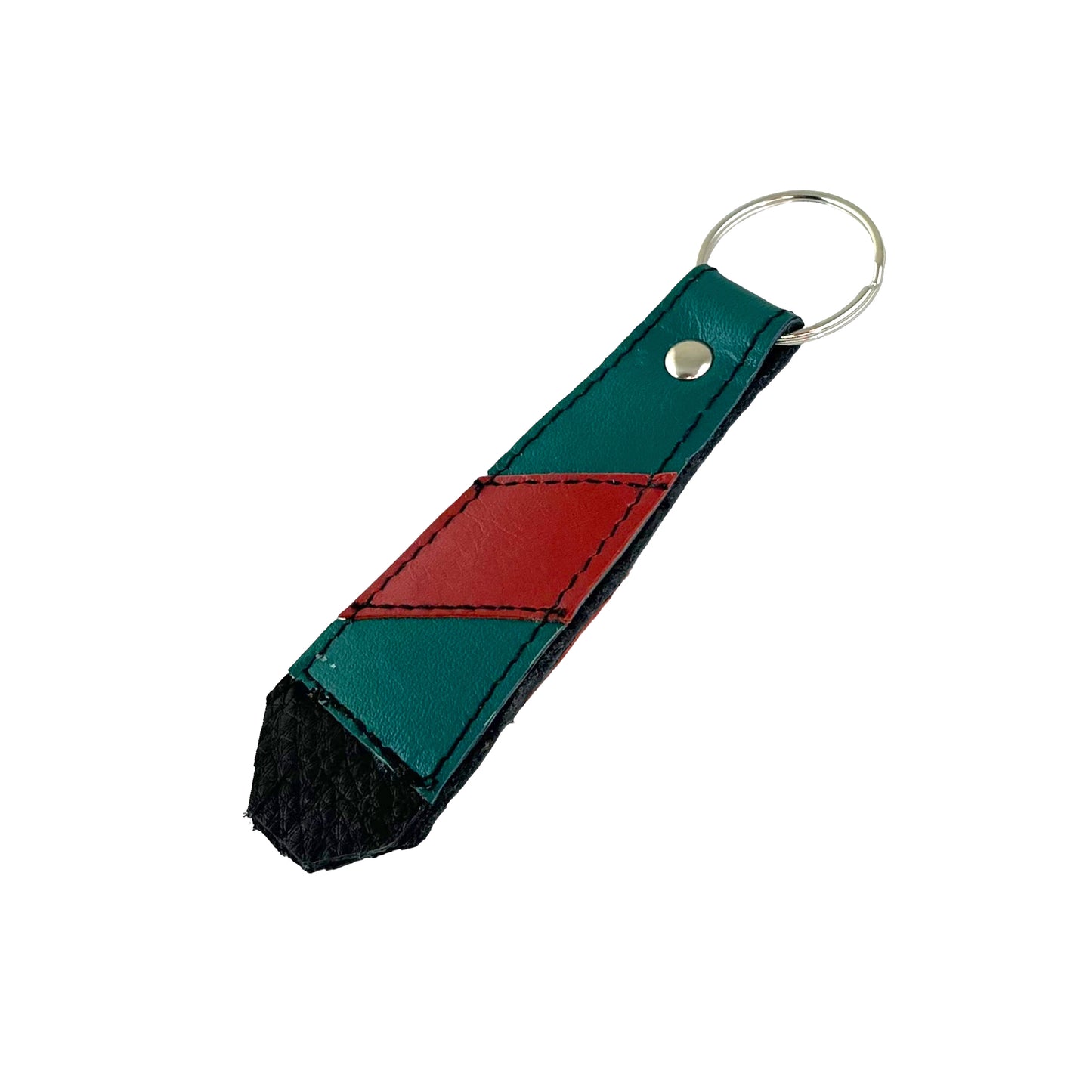 Large Green Rust Cowhide Key Ring Fob