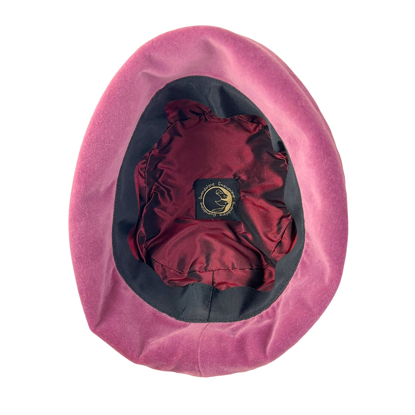 Pink La Bijou Velvet Cloche Hat Size Large