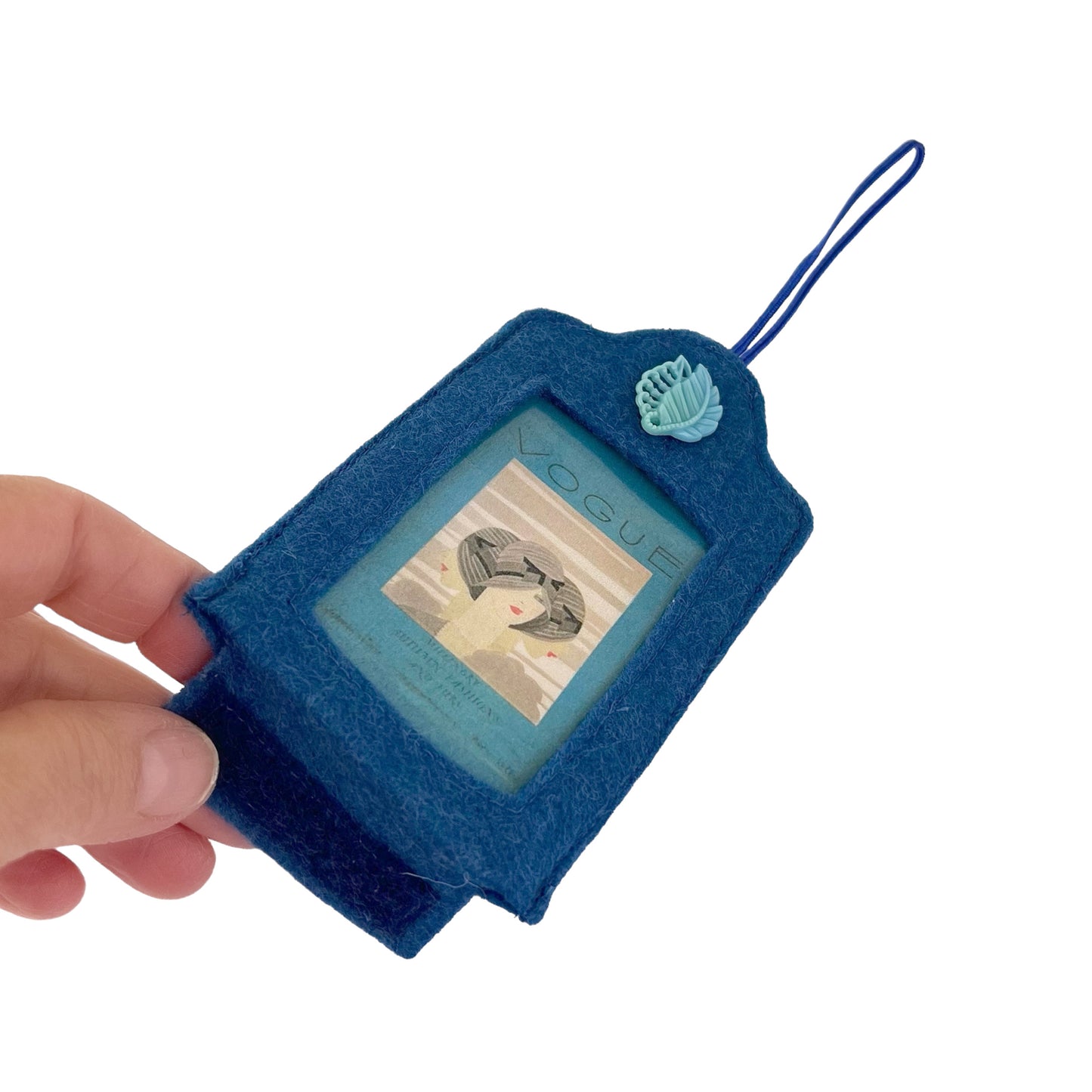 Blue Felt Ornamental Hanging Frame - Vintage Vogue Magazine Cover