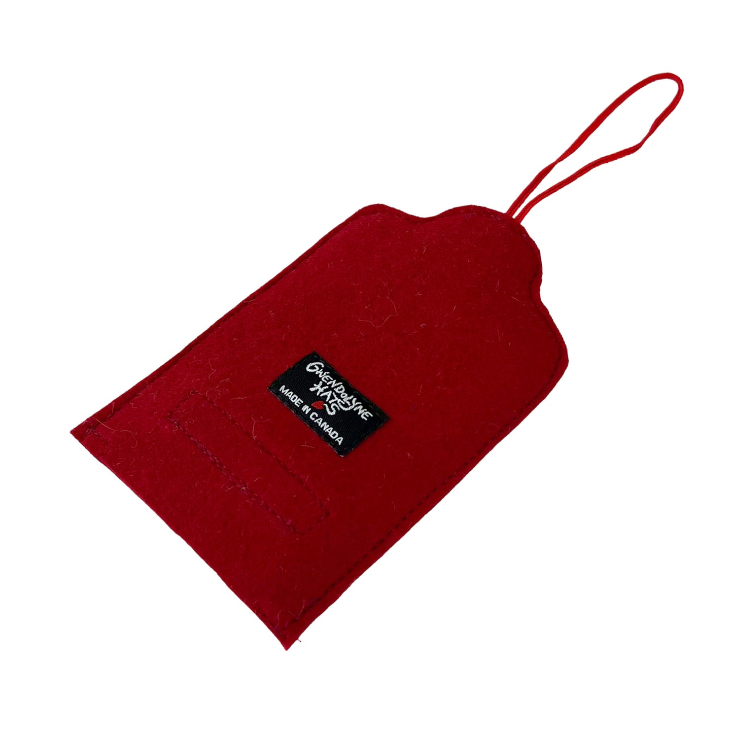 Red Felt Ornamental Hanging Frame - Black and White Vintage Santa costume