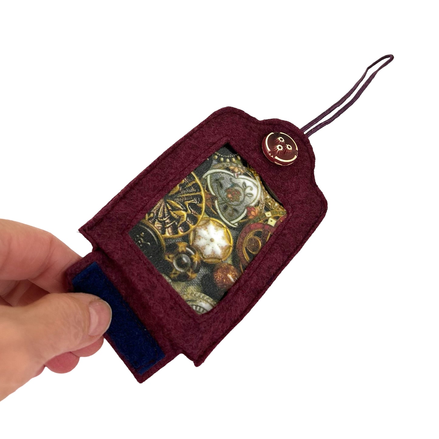 Wine Felt Ornamental Hanging Frame - Antique Enamel Buttons