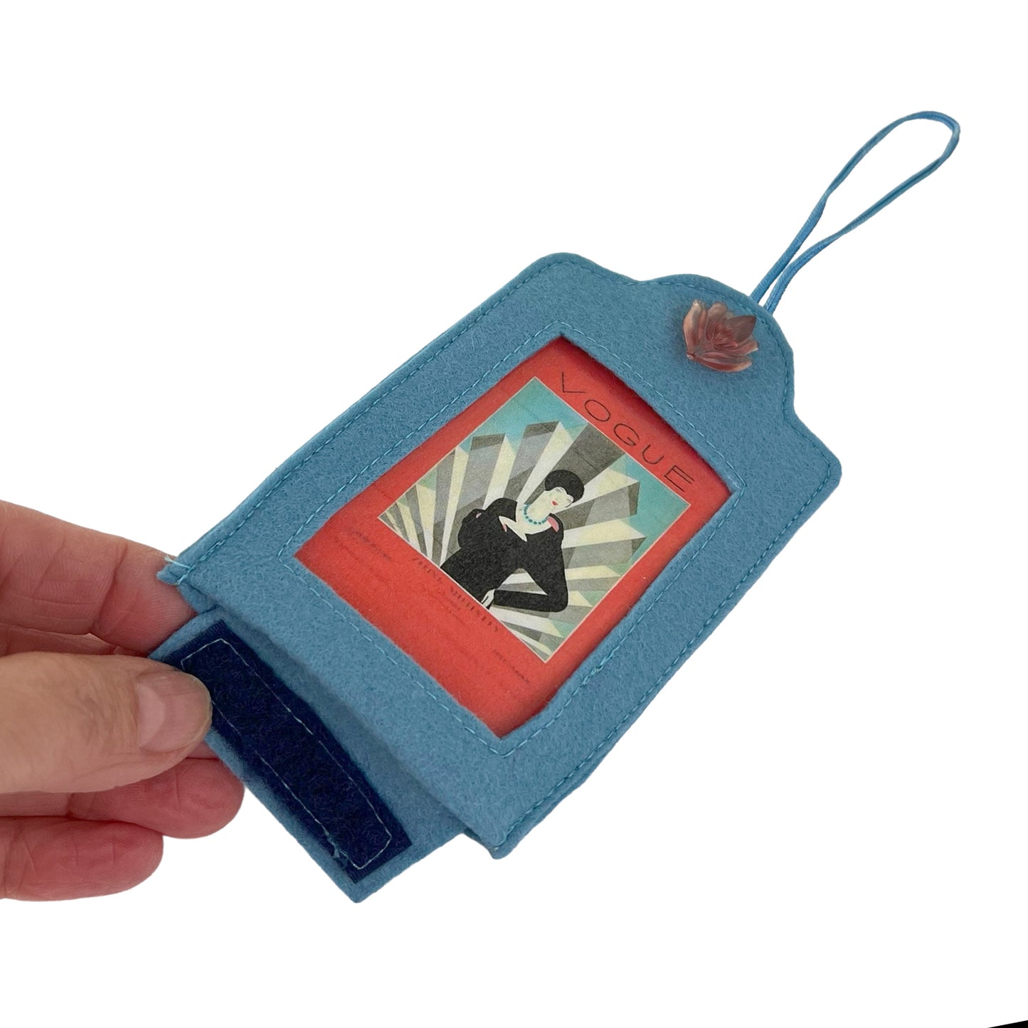 Baby Blue Felt Ornamental Hanging Frame  - Deco Vogue Magazine Covefr