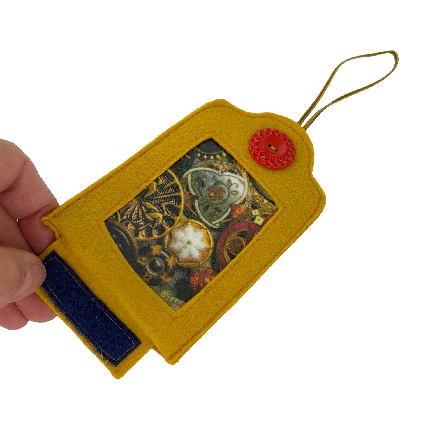 Gold Ornamental Hanging Felt Frame - Antique Enamel Buttons