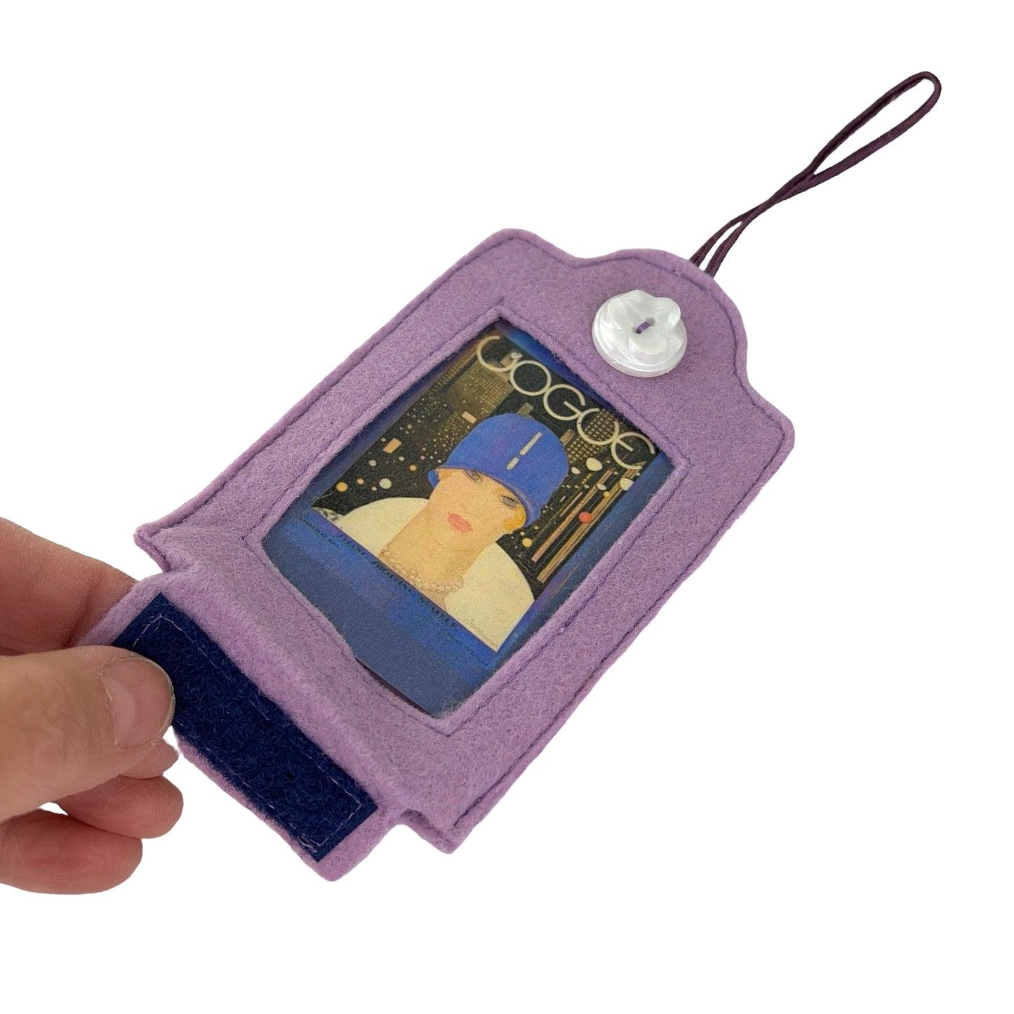 Lilac Felt Ornamental Hanging Frame- Deco Vogue Magazine Cover
