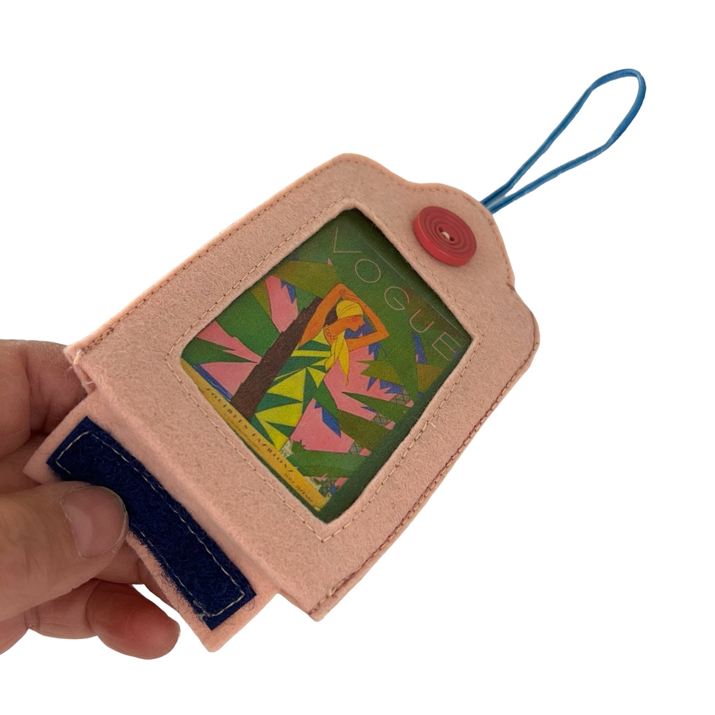 Peach Felt Ornamental Hanging Frame - Vintage Vogue Magazine Cover