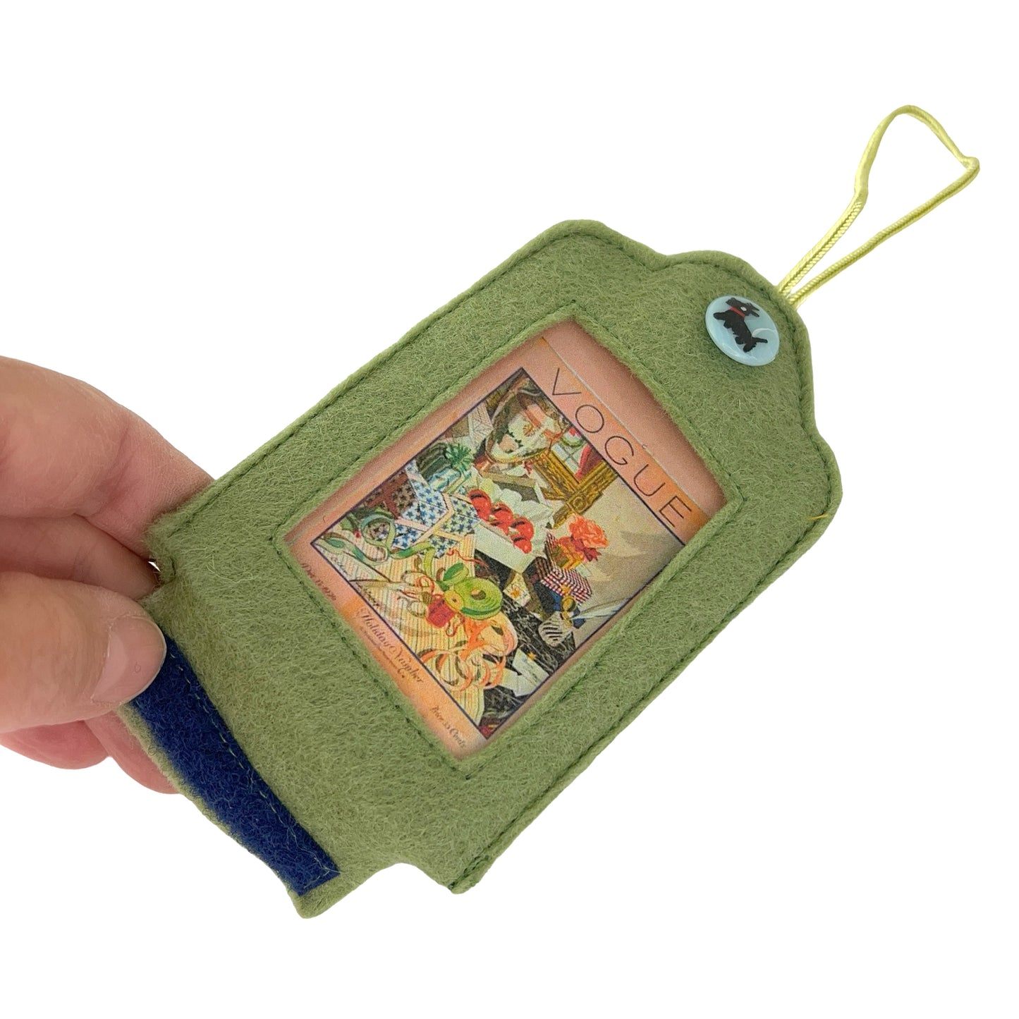 Avocado Green Felt Ornamental Hanging - Vintage Vogue Magazine Cover