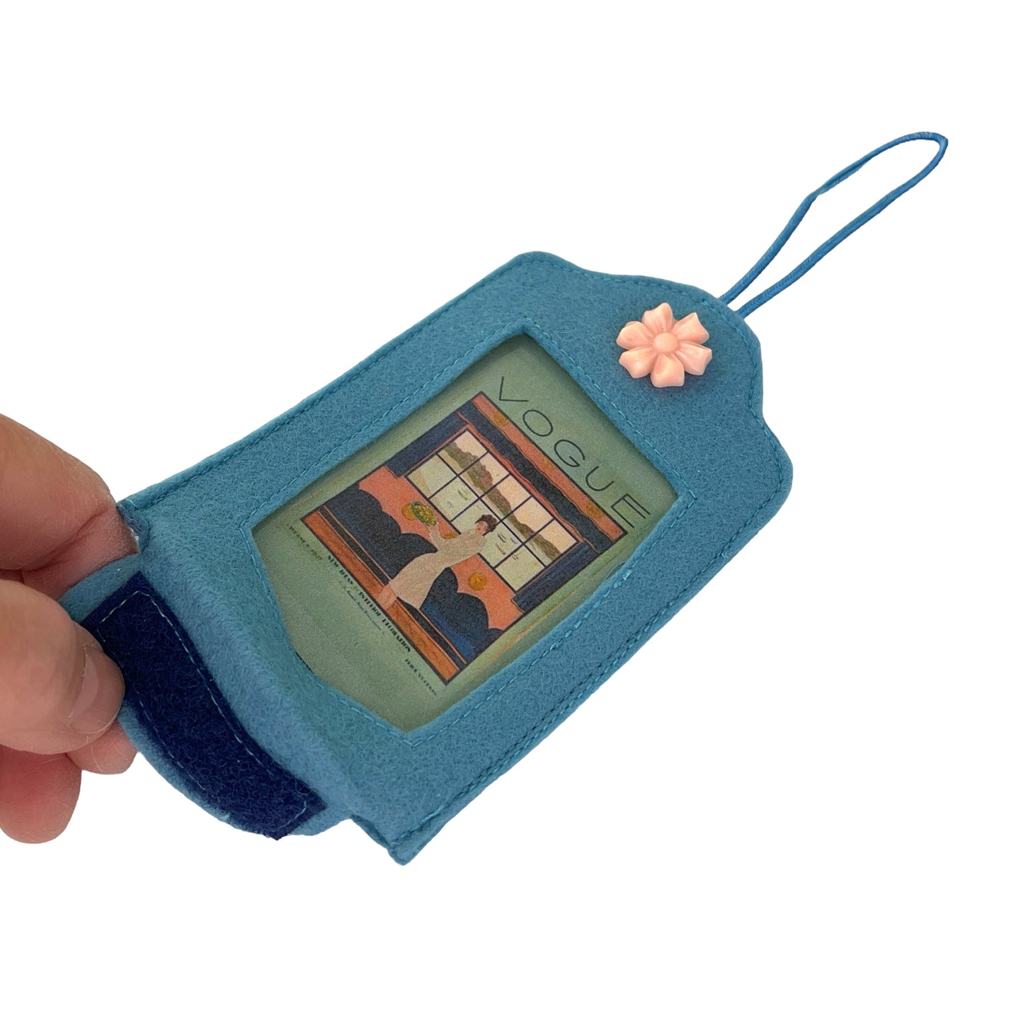 Baby Blue Ornamental Hanging Felt Frame - Vintage Vogue Magazine Cover