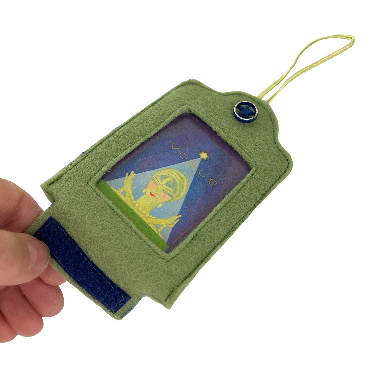 Lime Green Felt Ornamental Hanging Frame - Deco Vogue Magazine Cover