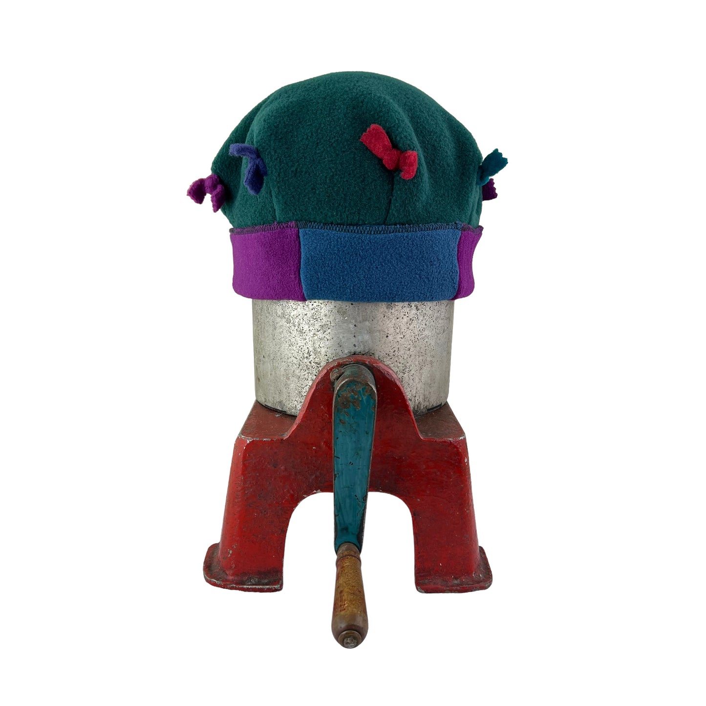 Polar Fleece Fun Hat Dark Green Top